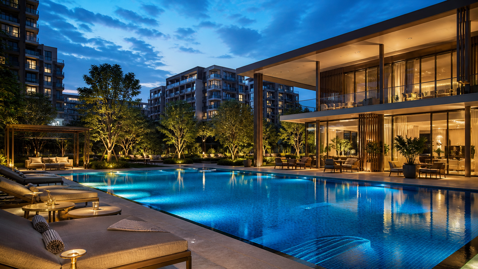 Swimming Pool And Clubhouse Amenities At Adarsh Welkin Park Phase 2